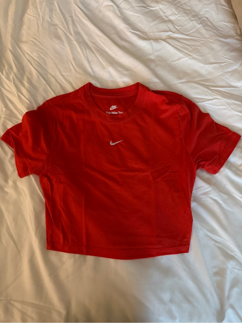 Nike Red Cropped Crewneck Tee